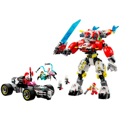 Конструктор Lego DREAMZzz 71497 Робот-тигр Купера и Hot Rod машина Зеро 1